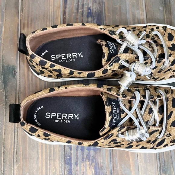 SPERRY Women’s Pier Wave LTT Cheetah MLT Memory Foam Slip On Sneakers 6.5M - Picture 6 of 10